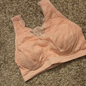 Breezies Lace Cami Bra in Pink